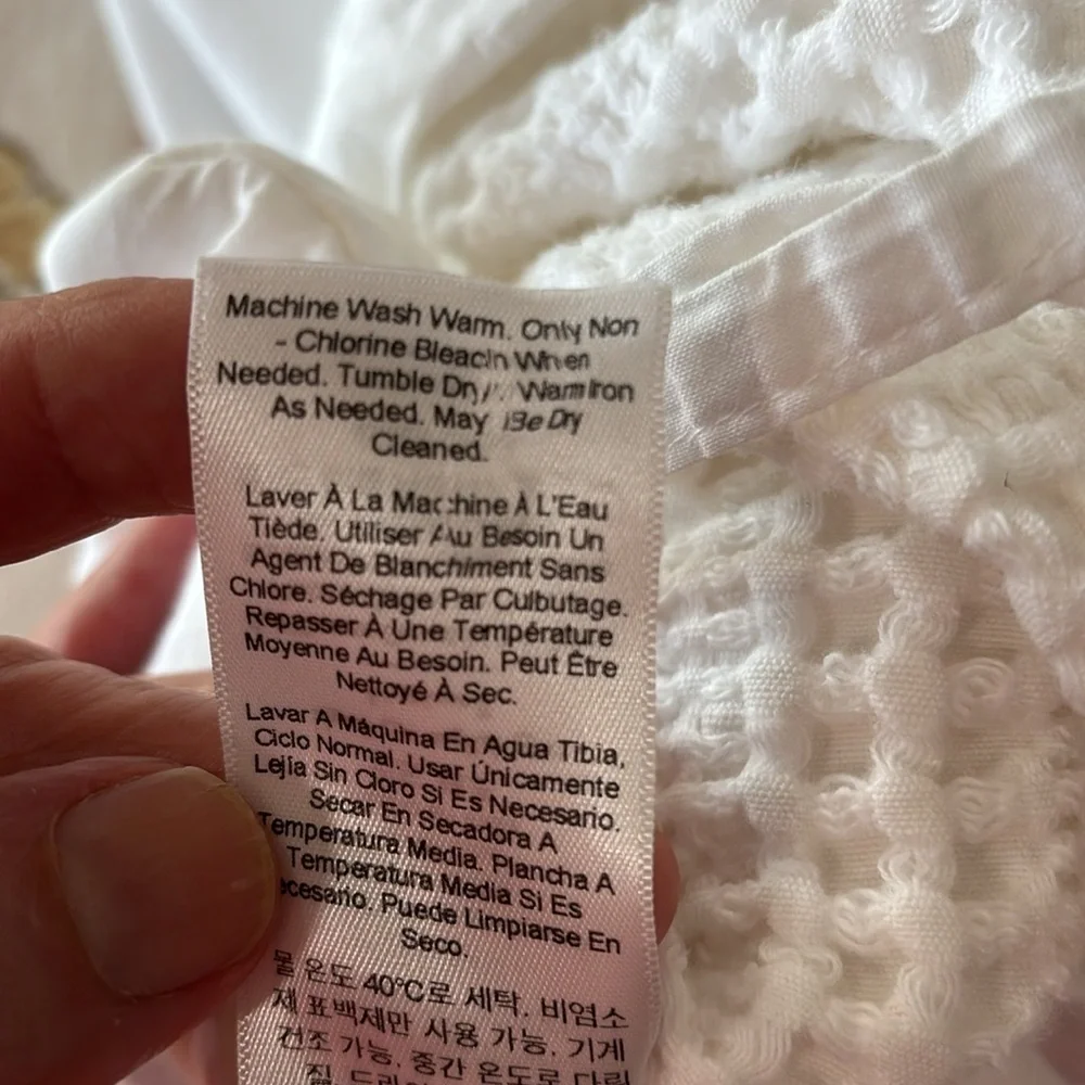 West Elm White waffle weave duvet queen/full